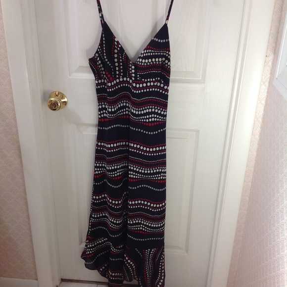 Easel Anthropologie Black & Red Geometric Print Slip Dress - L - Picture 4 of 6
